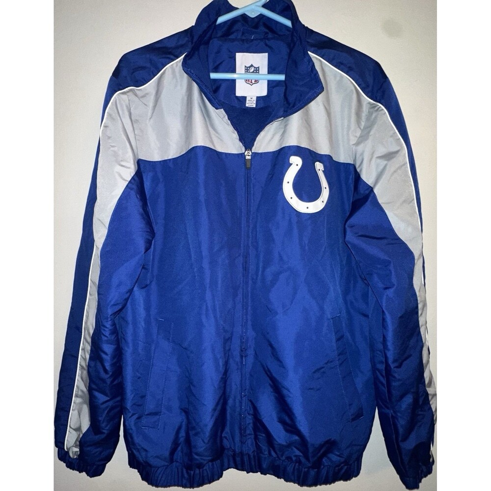 Indianapolis Colts NFL Official Licensed Blue Gray Wind Jacket Men's Medium